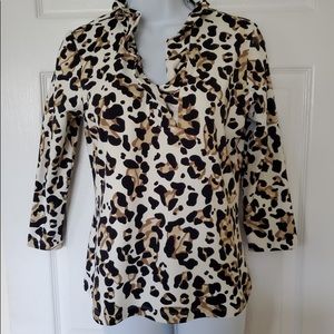 J.McLaughlin cheetah print blouse